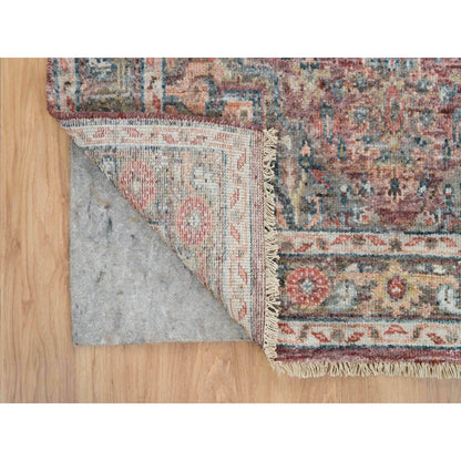 Tribal & Geometric Wool Hand Knotted Rug Red Gray 3.10X5.11 -O065846