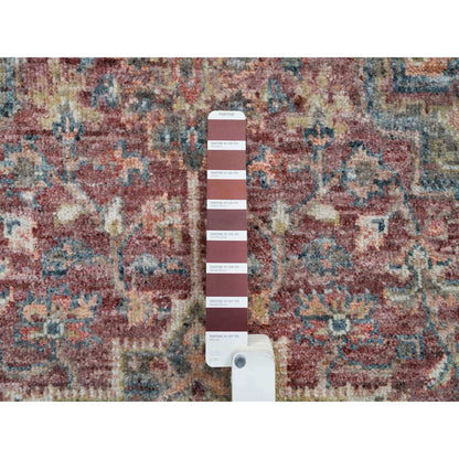 Tribal & Geometric Wool Hand Knotted Rug Red Gray 3.10X5.11 -O065846