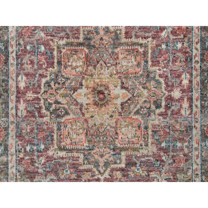 Tribal & Geometric Wool Hand Knotted Rug Red Gray 3.10X5.11 -O065846