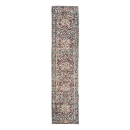 Tribal & Geometric Wool Hand Knotted Rug Red Gainsboro 2.6X11.9 -O065849