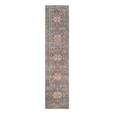 Tribal & Geometric Wool Hand Knotted Rug Red Gainsboro 2.6X11.9 -O065849