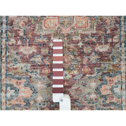 Tribal & Geometric Wool Hand Knotted Rug Red Gainsboro 2.6X11.9 -O065849