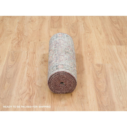 Tribal & Geometric Wool Hand Knotted Rug Red Gainsboro 2.6X11.9 -O065849