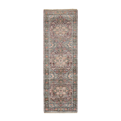 Tribal & Geometric Wool Hand Knotted Rug Red 2.7x7.10 -O065850