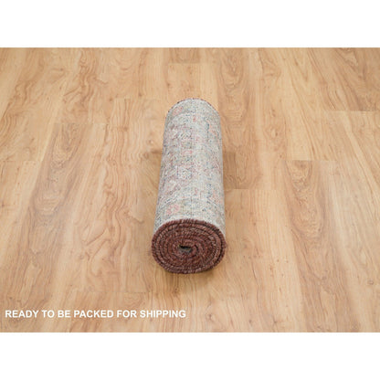 Tribal & Geometric Wool Hand Knotted Rug Red Owl Gray 2.7X7.10 -O065850