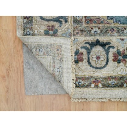 Tribal & Geometric Wool Hand Knotted Rug Ivory Winter White 9.8X9.11 -O065857
