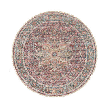 Tribal & Geometric Wool Hand Knotted Rug Red Gray 5.11X5.11 -O065860