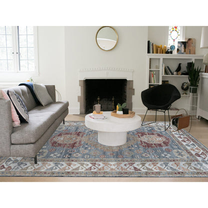 Tribal & Geometric Wool Hand Knotted Rug Grey Ivory 9.1X12.2 -O065863