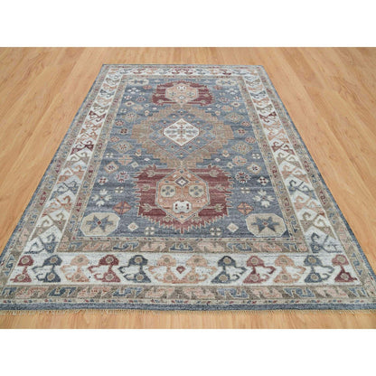 Tribal & Geometric Wool Hand Knotted Rug Grey Ivory 9.1X12.2 -O065863