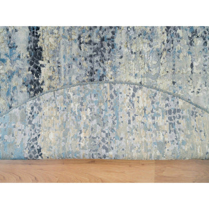 Modern and Contemporary Wool & Silk Hand Knotted Rug Grey No Border 6.11X6.11 -O065879