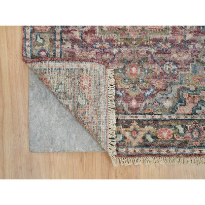 Tribal & Geometric Wool Hand Knotted Rug Red Gray 2.6X9.10 -O065882