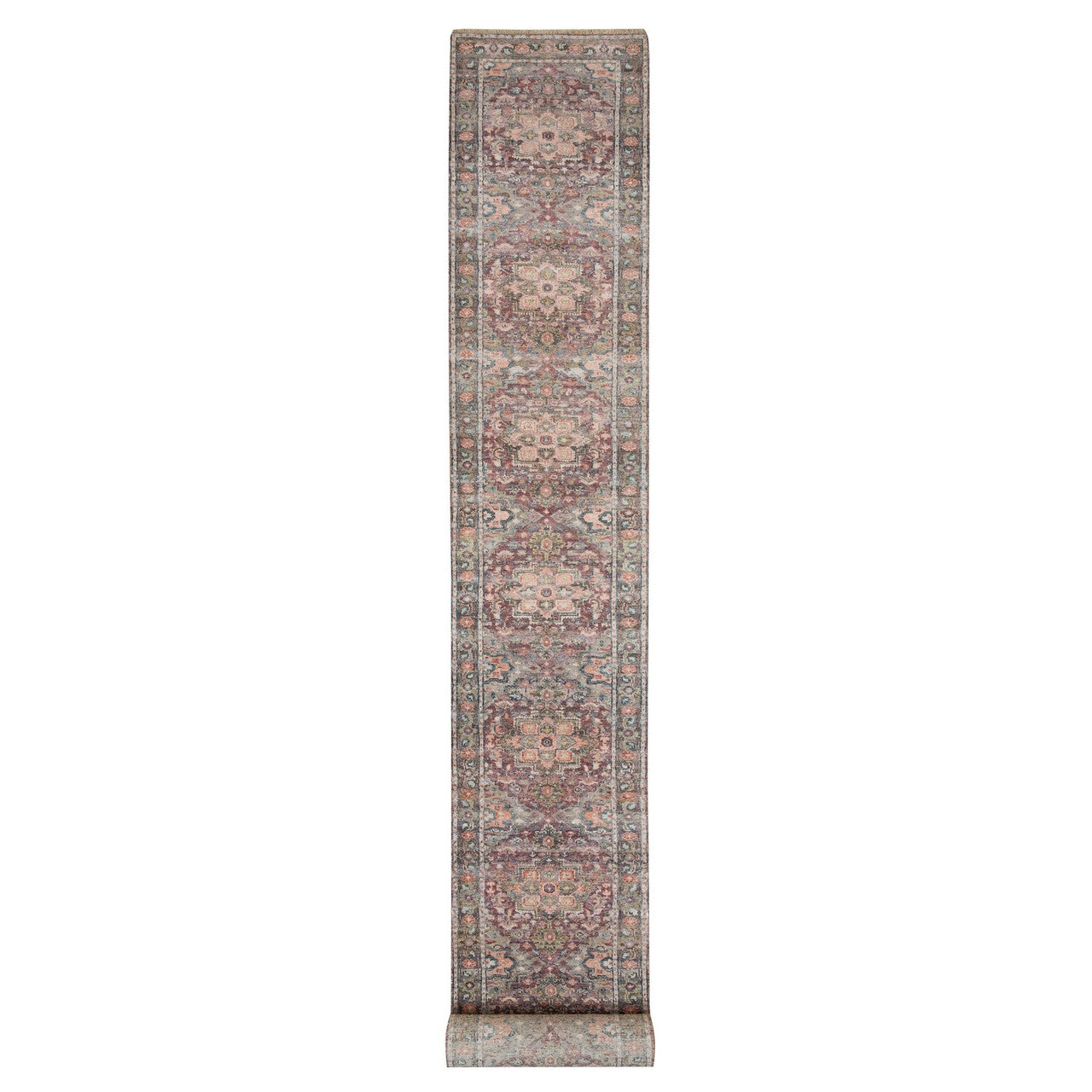 Red 2'8" x 23'10" Tribal & Geometric Hand knotted Wool Rug - Sku: O065889