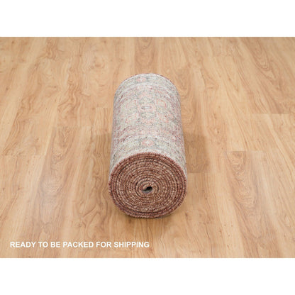 Tribal & Geometric Wool Hand Knotted Rug Red Gray 2.8X23.10 -O065889