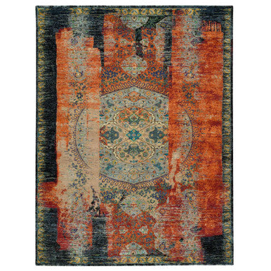Transitional Wool Hand Knotted Rug Orange No Border 9.2X12.0 -O065896