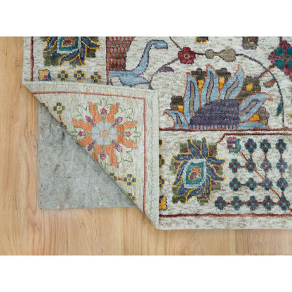 Transitional Wool & Silk Hand Knotted Rug Ivory Ivory 10.1X10.2 -O065899