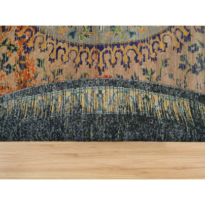 Transitional Wool Hand Knotted Rug Orange No Border 12.1X12.1 -O065900
