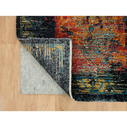 Transitional Wool Hand Knotted Rug Orange No Border 8.1X8.0 -O065903