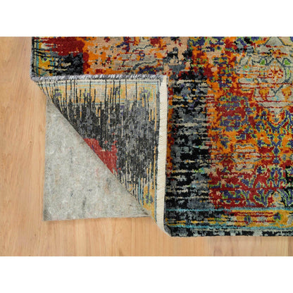 Transitional Wool Hand Knotted Rug Orange No Border 4.1X6.0 -O065914