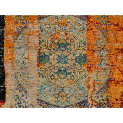 Transitional Wool Hand Knotted Rug Orange No Border 4.1X6.0 -O065914