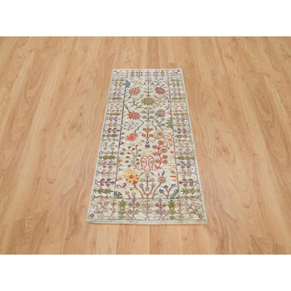 Wool and Silk Wool & Silk Hand Knotted Rug Brown Taupe 2.6X6.2 -O065915