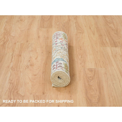 Wool and Silk Wool & Silk Hand Knotted Rug Brown Taupe 2.6X6.2 -O065915