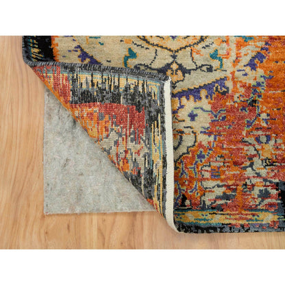 Transitional Wool Hand Knotted Rug Orange No Border 2.2X3.1 -O065918