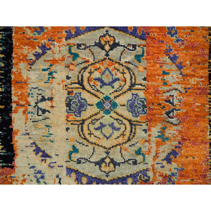 Transitional Wool Hand Knotted Rug Orange No Border 2.2X3.1 -O065918
