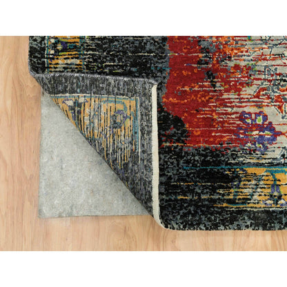 Transitional Wool Hand Knotted Rug Orange No Border 12.1X12.1 -O065926