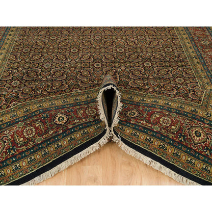 Fine Oriental Wool Hand Knotted Rug Black Red 8.1X10.1 -O065938