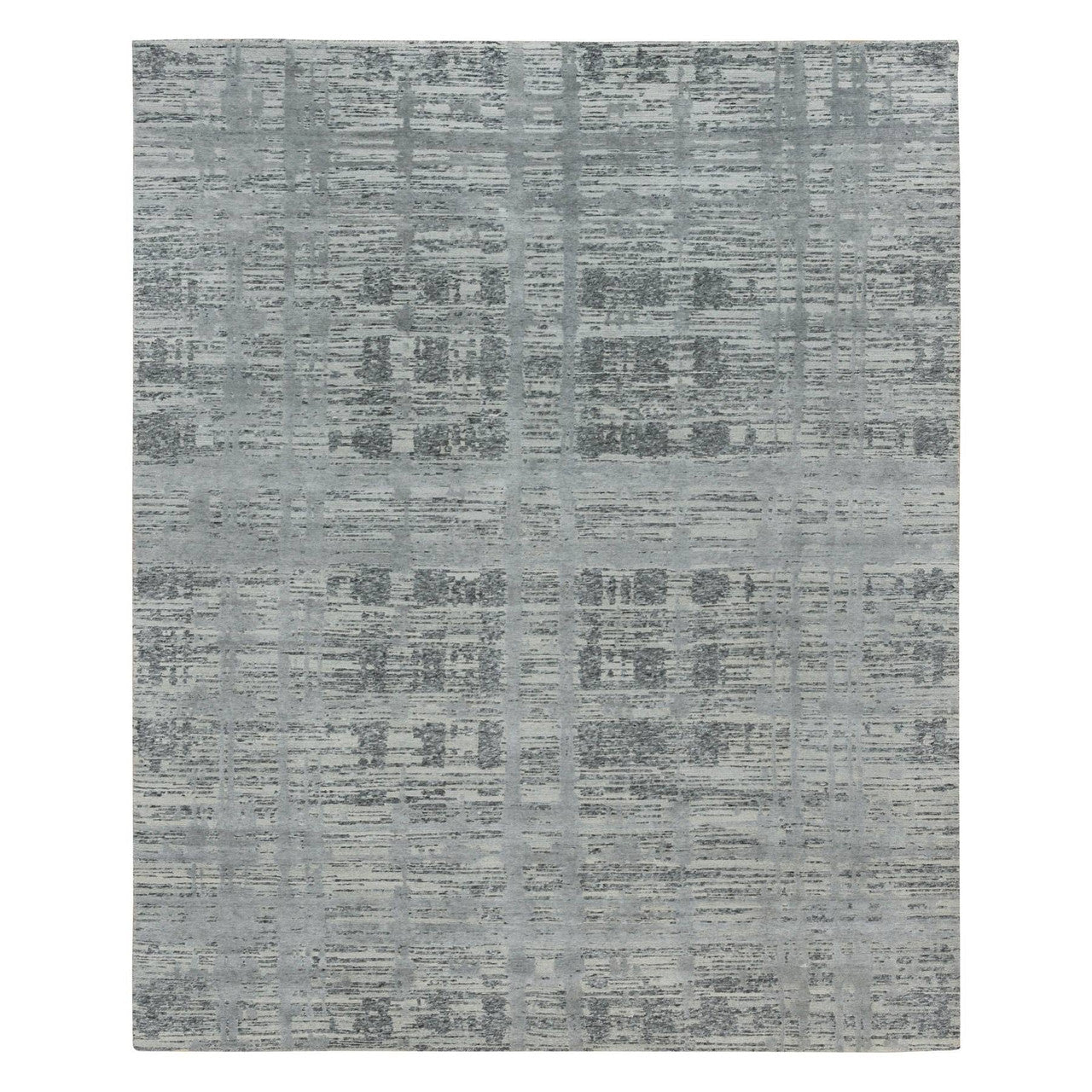 Gray 8'0" x 10'0" Modern and Contemporary Hand knotted Wool Rug - Sku: O065945