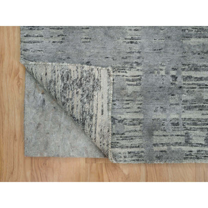 Modern and Contemporary Wool Hand Knotted Rug Grey No Border 8.0X10.0 -O065945