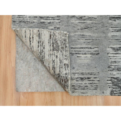 Modern and Contemporary Wool Hand Knotted Rug Grey No Border 2.7X25.6 -O065956