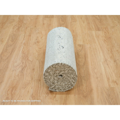 Modern and Contemporary Wool Hand Knotted Rug Grey No Border 2.7X22.0 -O065957