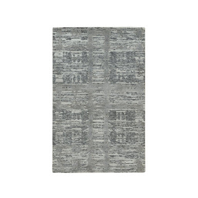 Modern and Contemporary Wool Hand Knotted Rug Grey No Border 3.0X5.1 -O065961