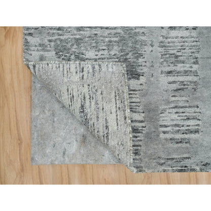 Modern and Contemporary Wool Hand Knotted Rug Grey No Border 3.0X5.1 -O065961