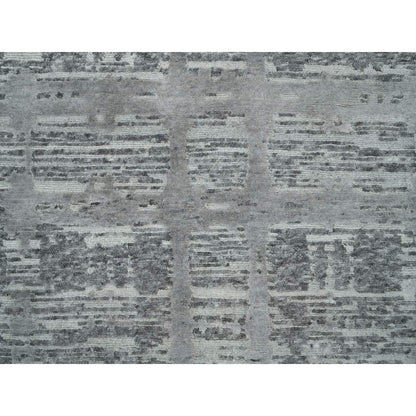 Modern and Contemporary Wool Hand Knotted Rug Grey No Border 3.0X5.1 -O065961