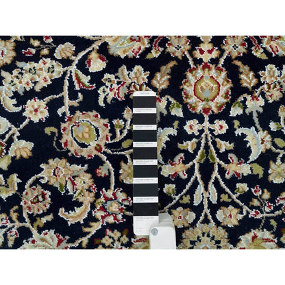 Fine Oriental Wool Hand Knotted Rug Blue Ivory 3.10X9.7 -O065971