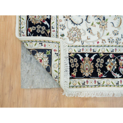 Fine Oriental Wool Hand Knotted Rug Ivory Blue 5.0X7.0 -O065972