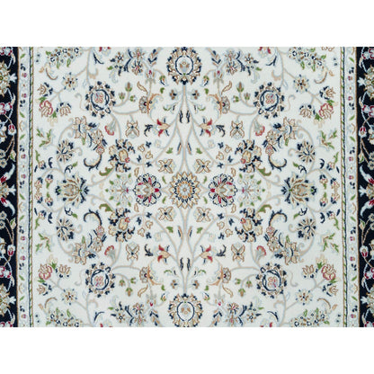 Fine Oriental Wool Hand Knotted Rug Ivory Blue 5.0X7.0 -O065972