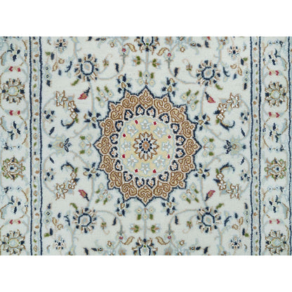Fine Oriental Wool Hand Knotted Rug Ivory Ivory 2.7X8.1 -O065989
