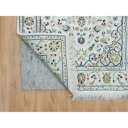 Fine Oriental Wool Hand Knotted Rug Ivory Ivory 2.8X16.7 -O065993