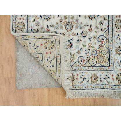 Fine Oriental Wool Hand Knotted Rug Ivory Ivory 2.6X20.6 -O065994