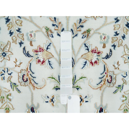 Fine Oriental Wool Hand Knotted Rug Ivory Blue 6.1X6.1 -O065995