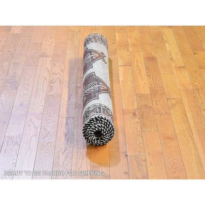 Persian Wool Hand Knotted Rug Ivory Gray 3.7X6.0 -O066017