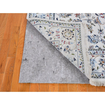 Fine Oriental Wool Hand Knotted Rug Ivory Ivory 6.1X6.1 -O066024
