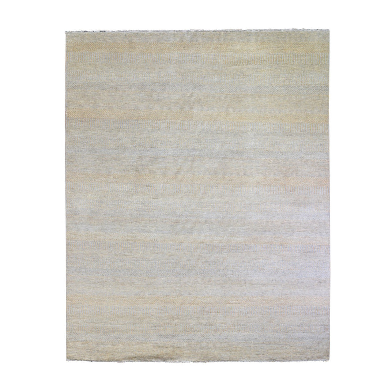 Yellow 8'1" x 9'8" Modern and Contemporary Hand knotted Wool/Silk Rug - Sku: O066056