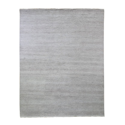 Modern and Contemporary Wool & Silk Hand Knotted Rug Grey No Border 7.8X10.3 -O066057