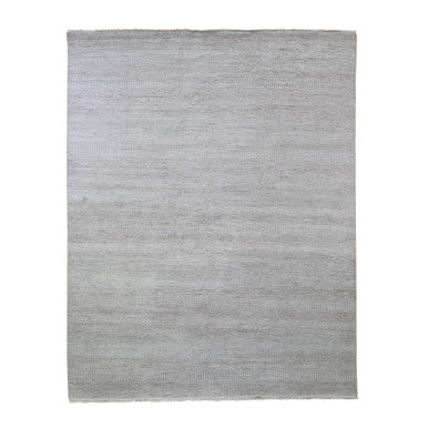 Modern and Contemporary Wool & Silk Hand Knotted Rug Grey No Border 7.8X10.3 -O066057