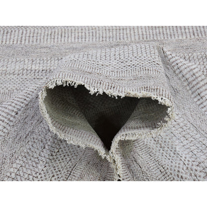 Modern and Contemporary Wool & Silk Hand Knotted Rug Grey No Border 7.8X10.3 -O066057