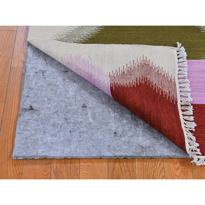 Flat Weave Wool Hand Woven Rug Multicolored No Border 3.0X5.1 -O066063